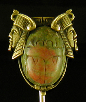 Brassler pharaohs and scarab stickpin. (SP9514)