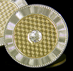Jazzy Art Deco diamond cufflinks. (J9076)
