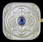 Strobell & Crane sapphire and diamond cufflinks. (J8979)