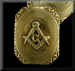 Victorian Masonic cufflinks crafted in 14kt gold. (J6505)