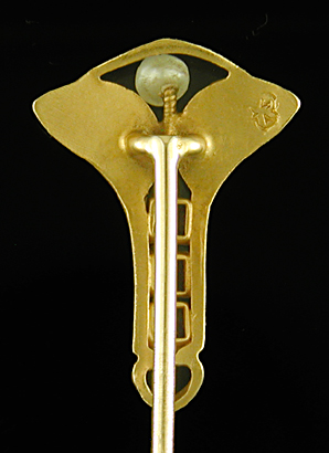 Art Nouveau Amethysts and Pearl Stickpin (SP9708)