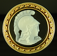 Onyx cameo brooch of Athena. (BR9696)